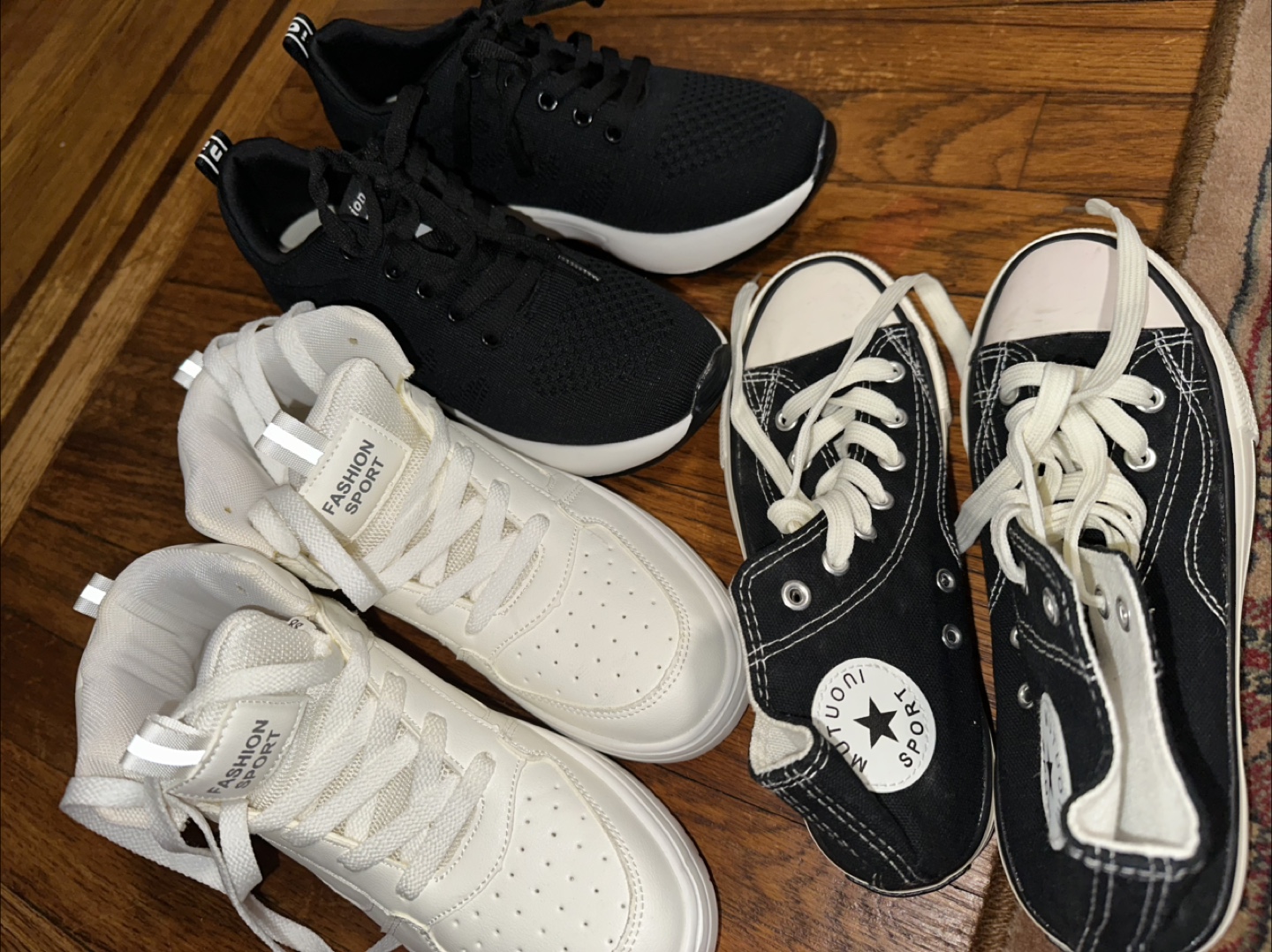 Three pairs of shoes -White, Black Sneakers - photo 4