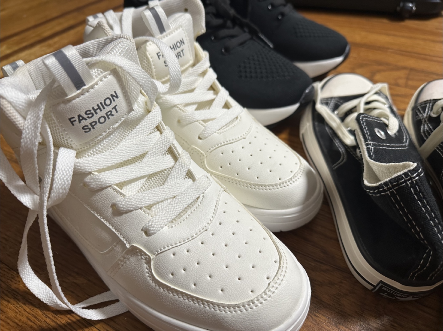 Three pairs of shoes -White, Black Sneakers - photo 3