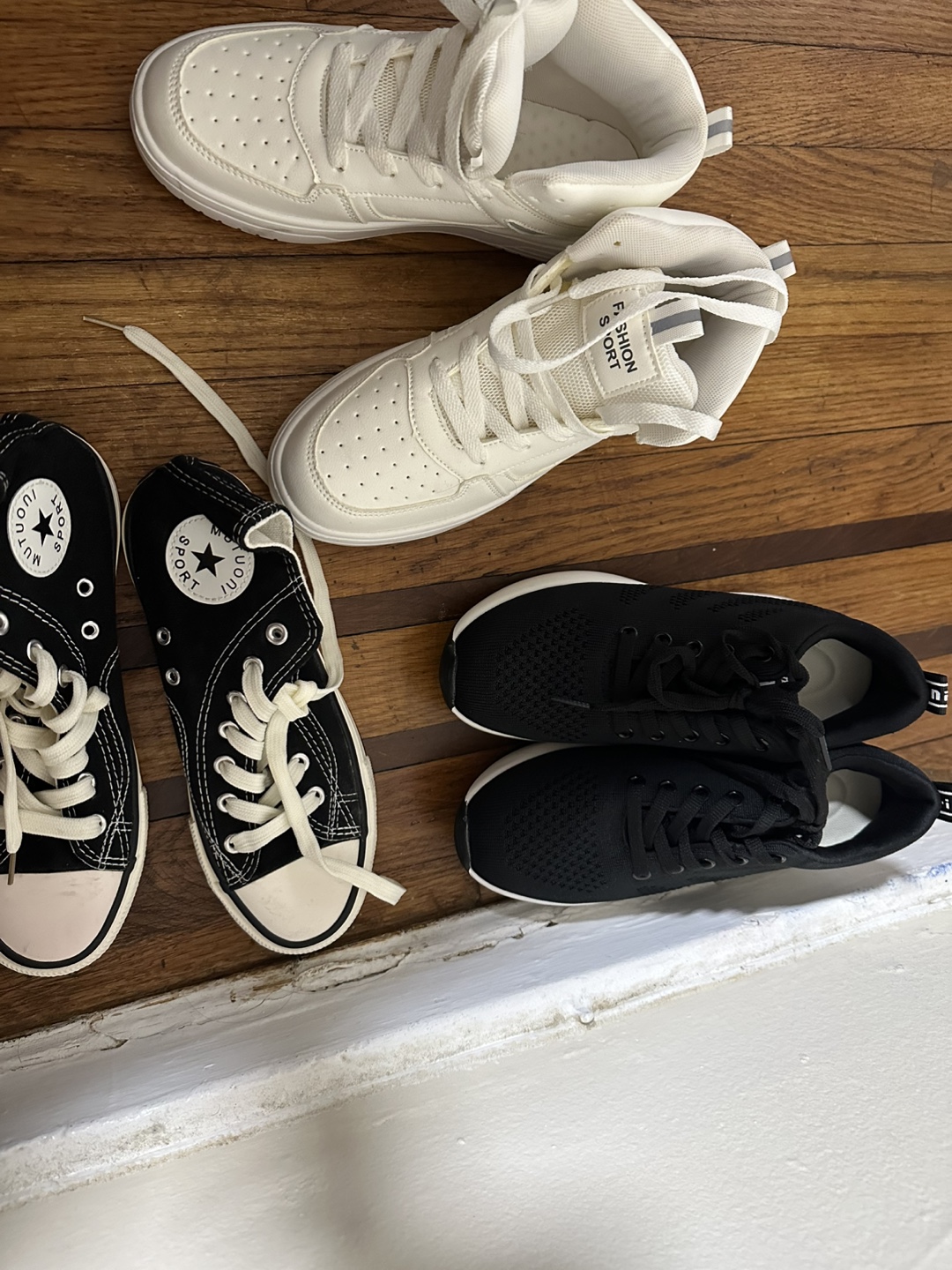 Three pairs of shoes -White, Black Sneakers - photo 5