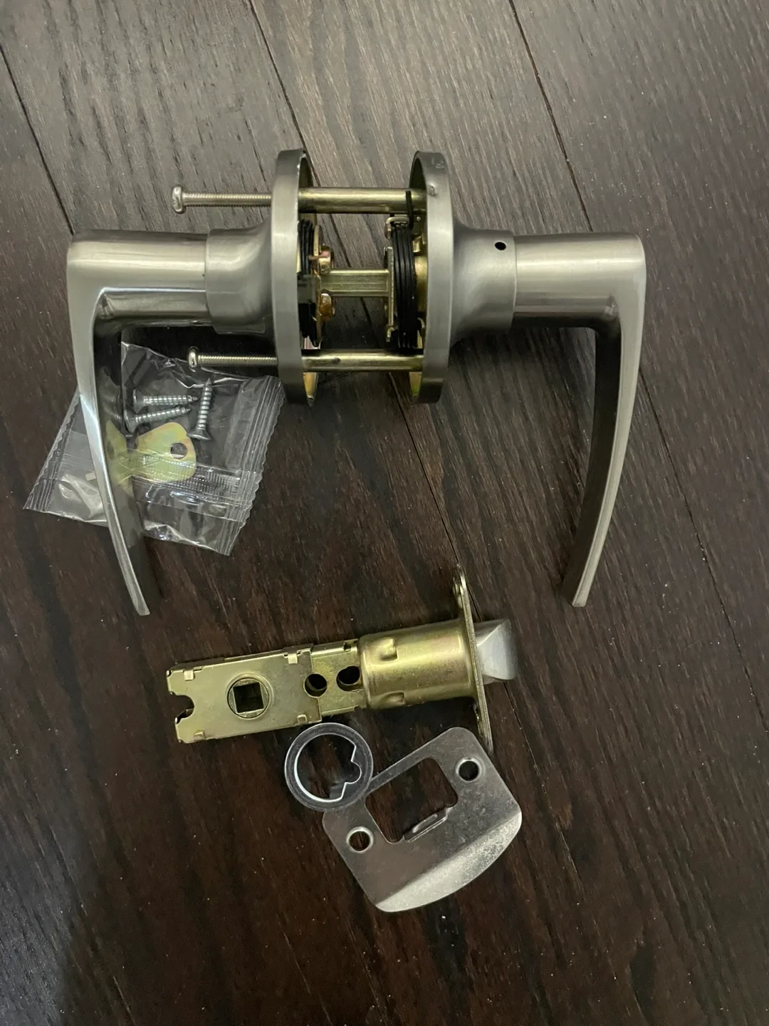 🧡Unused Interior Door Lever Set - Brushed Nickel thumbnail
