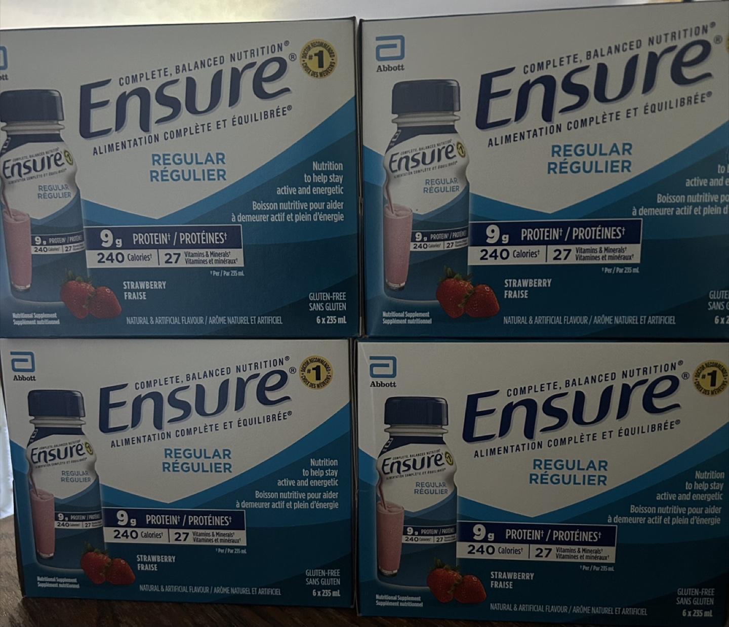 4x Ensure Regular Strawberry Shakes (6x 235ml)