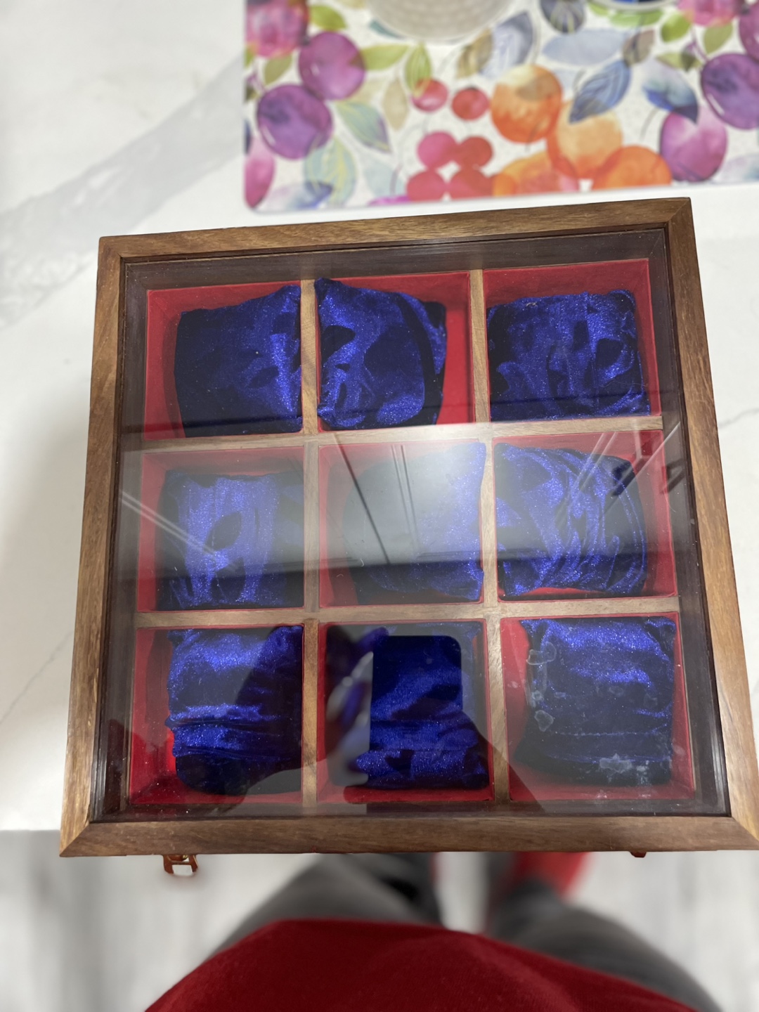 Wooden Watch Box with Velvet Compartments