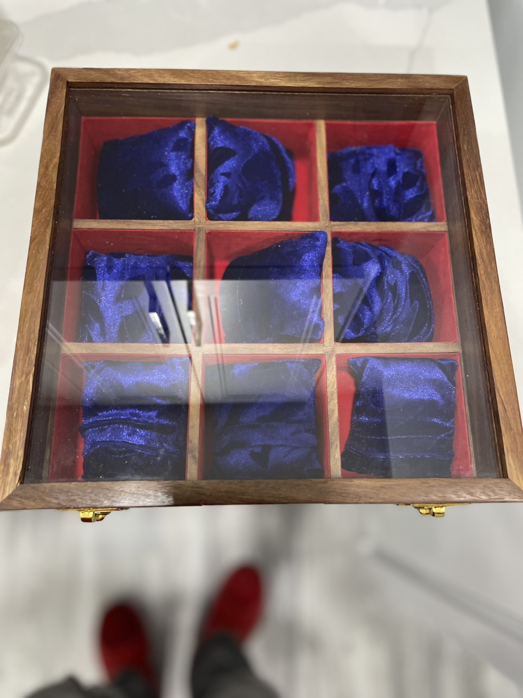 Wooden Watch Box with Velvet Compartments - photo 4