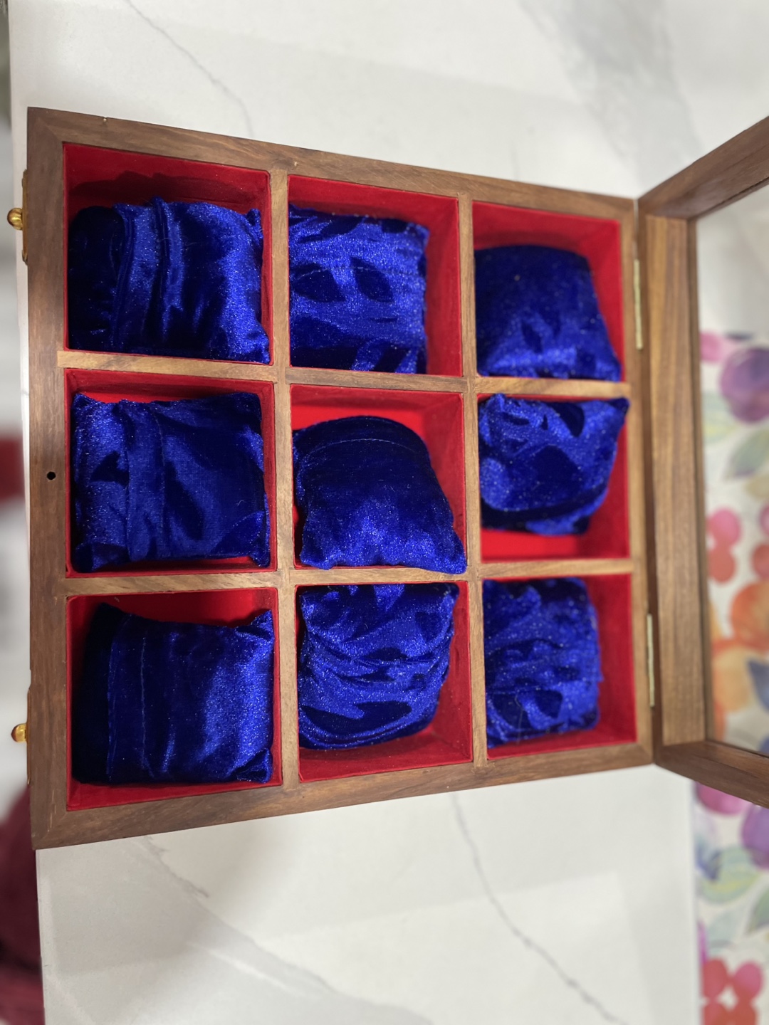 Wooden Watch Box with Velvet Compartments - photo 2