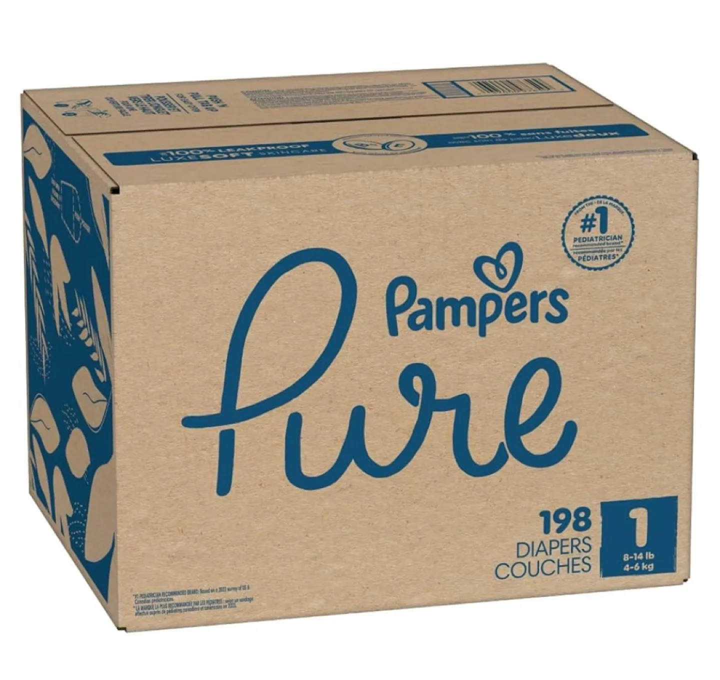 Pampers Pure Size 1 - 198 Count (EXTRA LARGE BOX) image indicator(2)