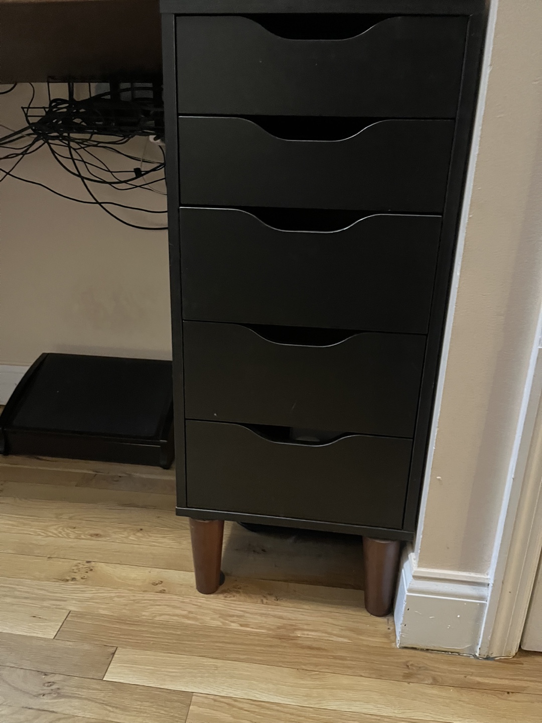 Walnut Top Home Office Desk with Drawers and Ergonomic Chair - photo 4