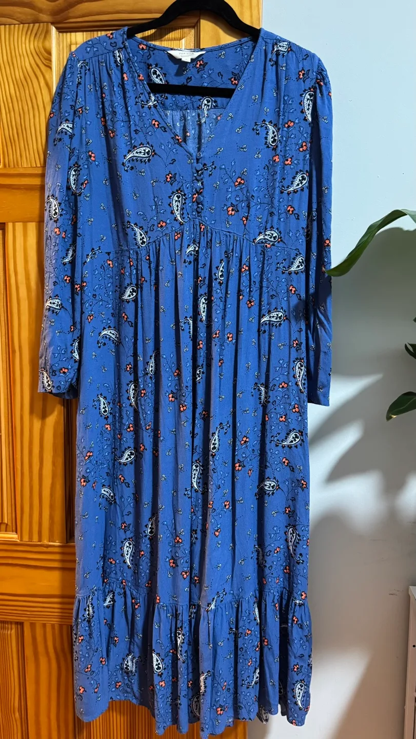 Per Una Blue Floral Maxi Dress Size 16 image indicator(2)