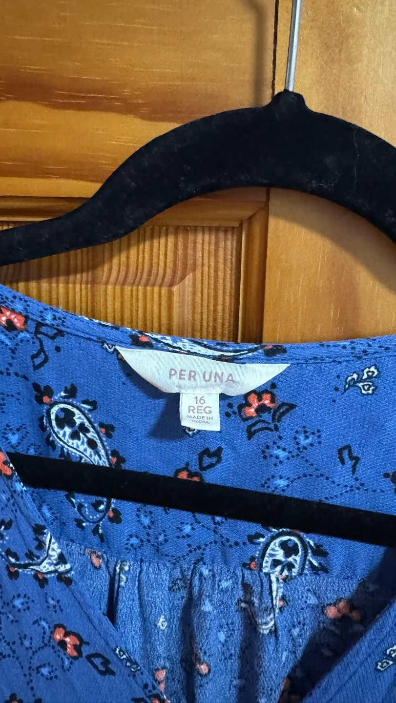 Per Una Blue Floral Maxi Dress Size 16 image indicator(3)