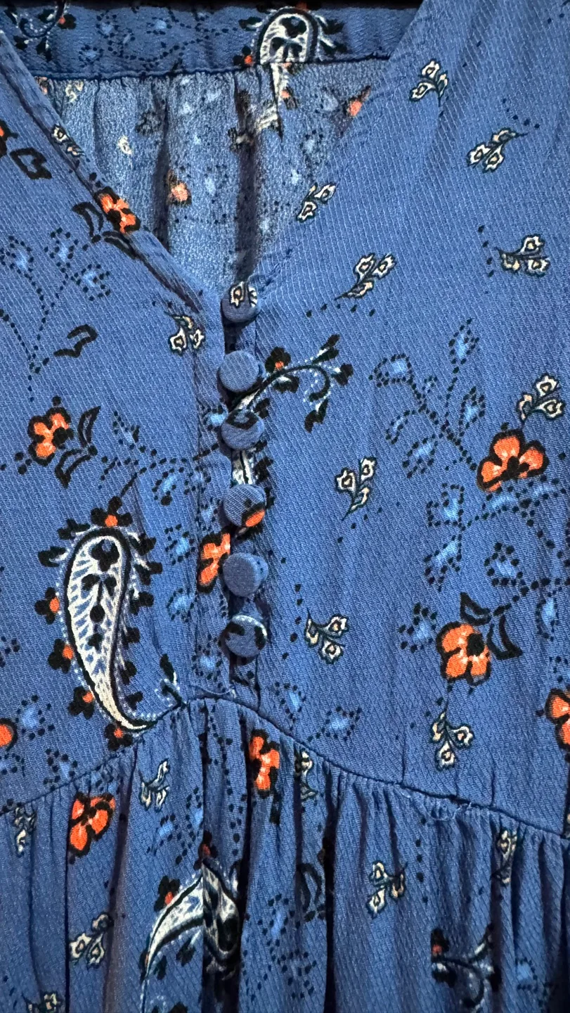 Per Una Blue Floral Maxi Dress Size 16 image indicator(4)