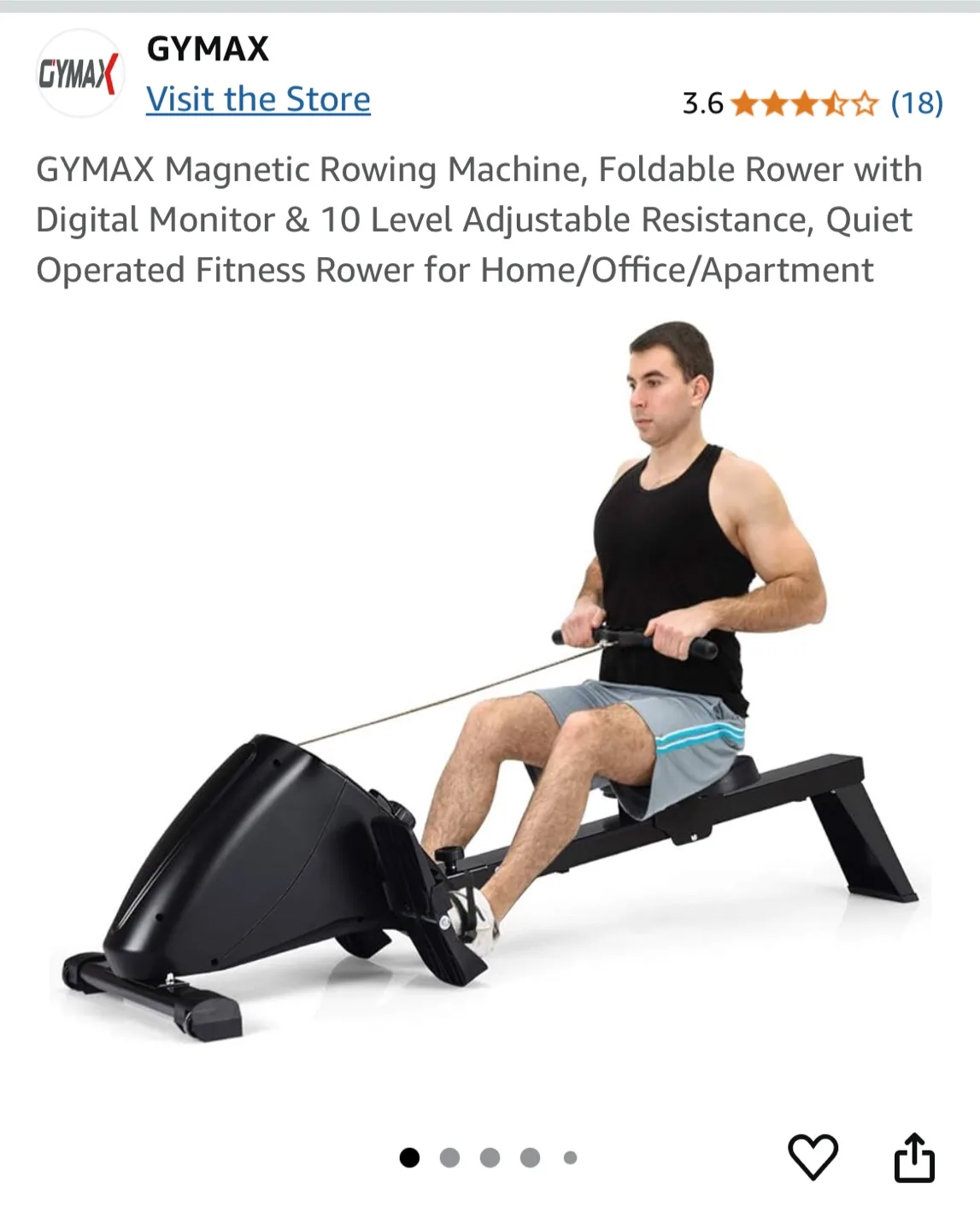 GYMAX Magnetic Rowing Machine - Foldable image indicator(3)