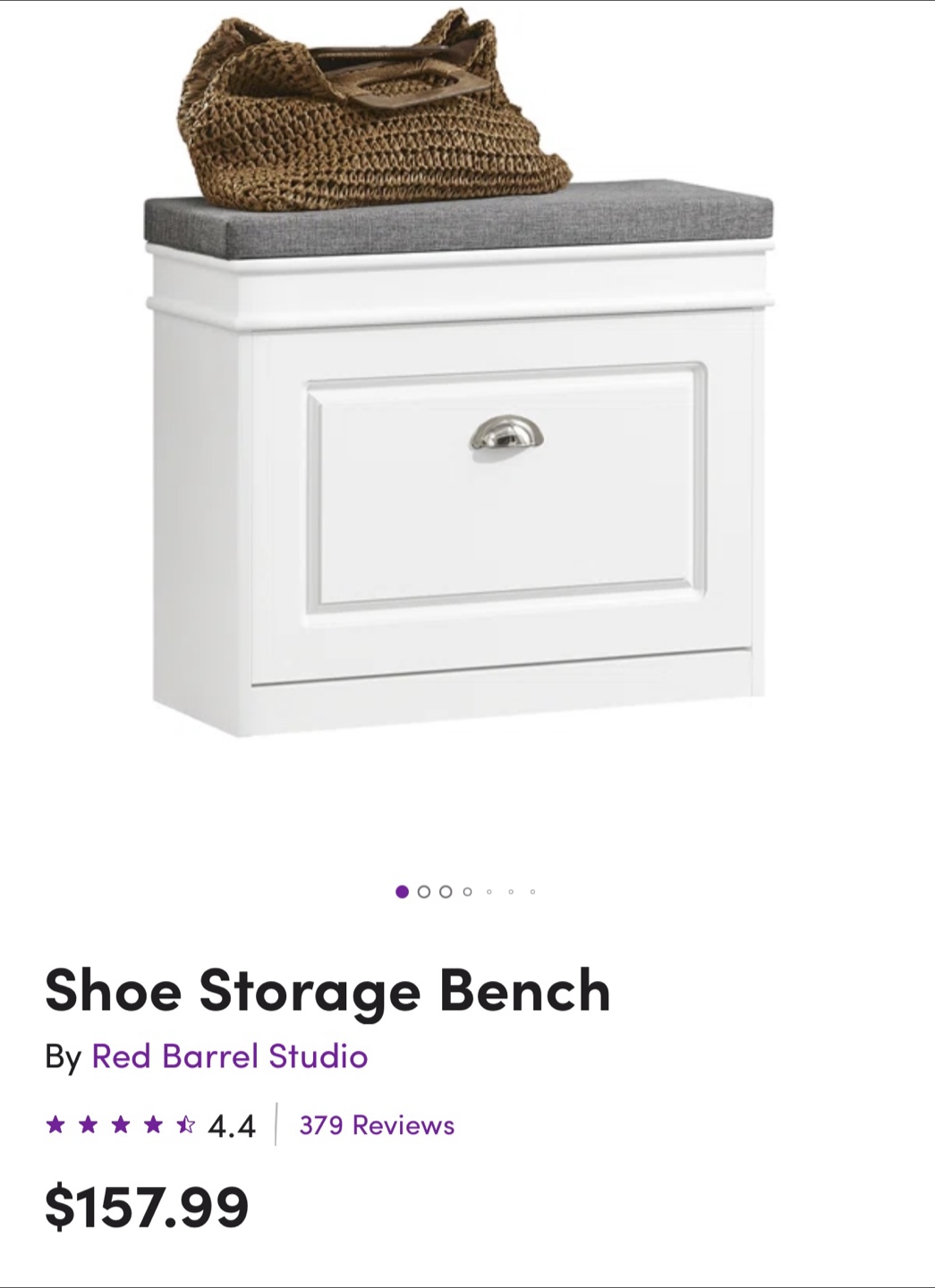 new and assembled cushioned shoe storage bench - photo 2
