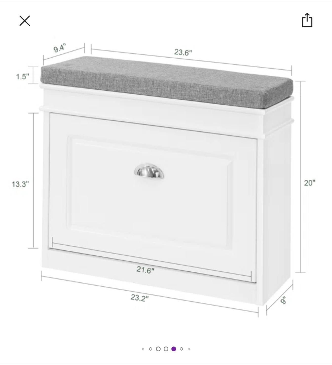 new and assembled cushioned shoe storage bench - photo 4