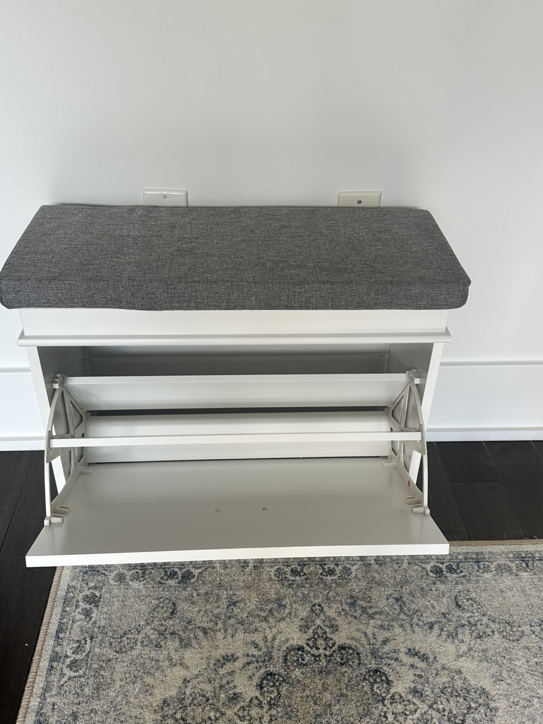 new and assembled cushioned shoe storage bench - photo 5