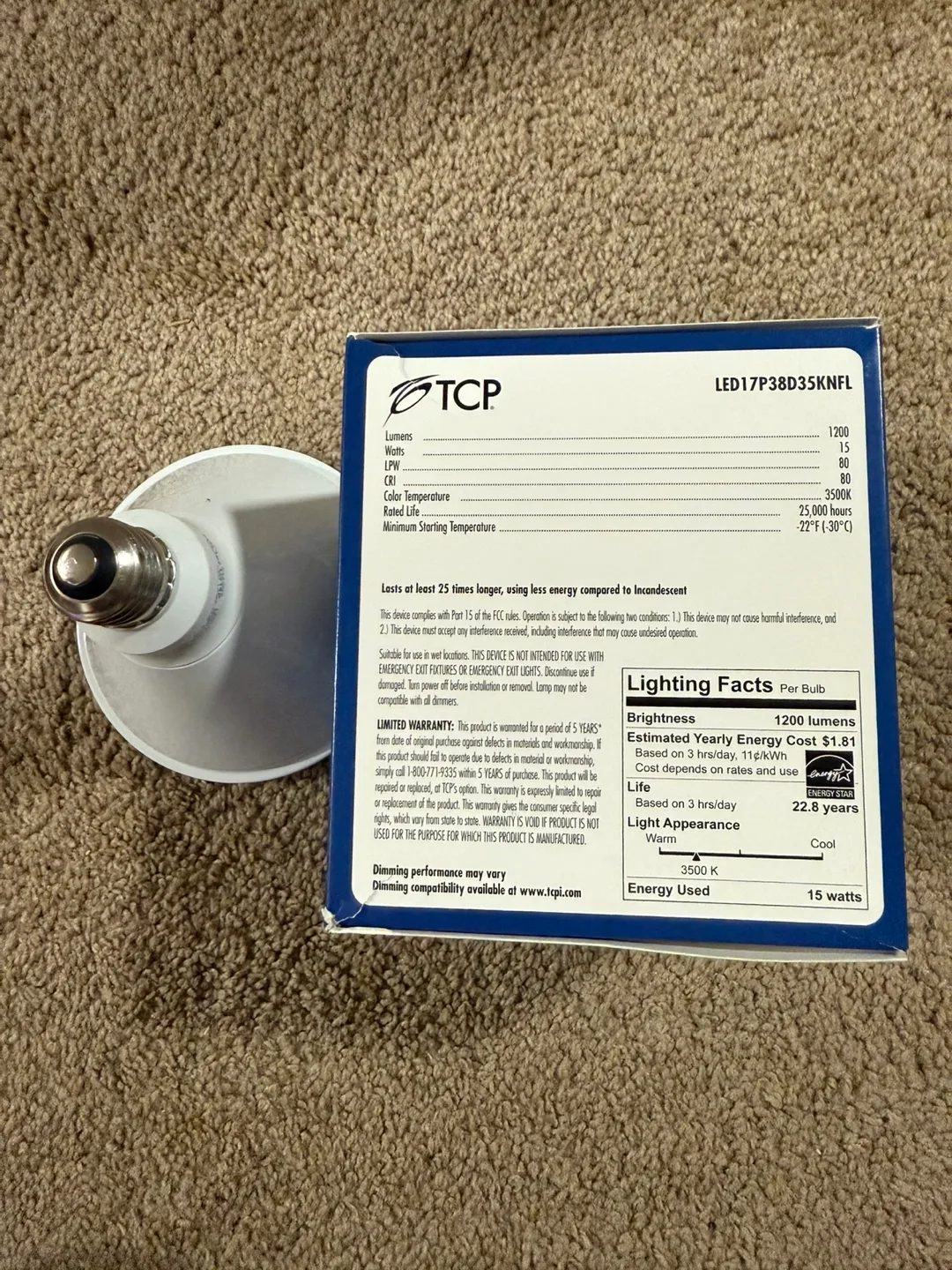 9 Pack TCP LED 25° Narrow Flood Bulbs - 120W Equivalent image indicator(3)