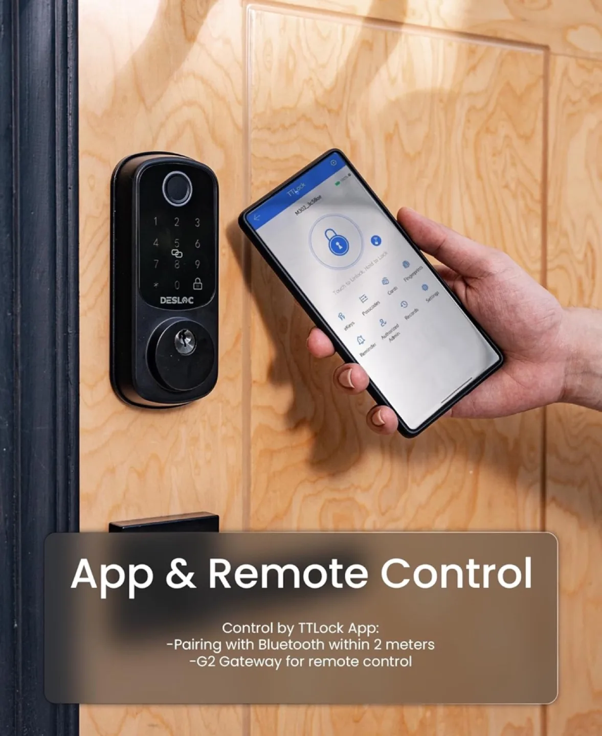 DESLOCA Smart Keyless Door Lock with Fingerprint, App image indicator(3)