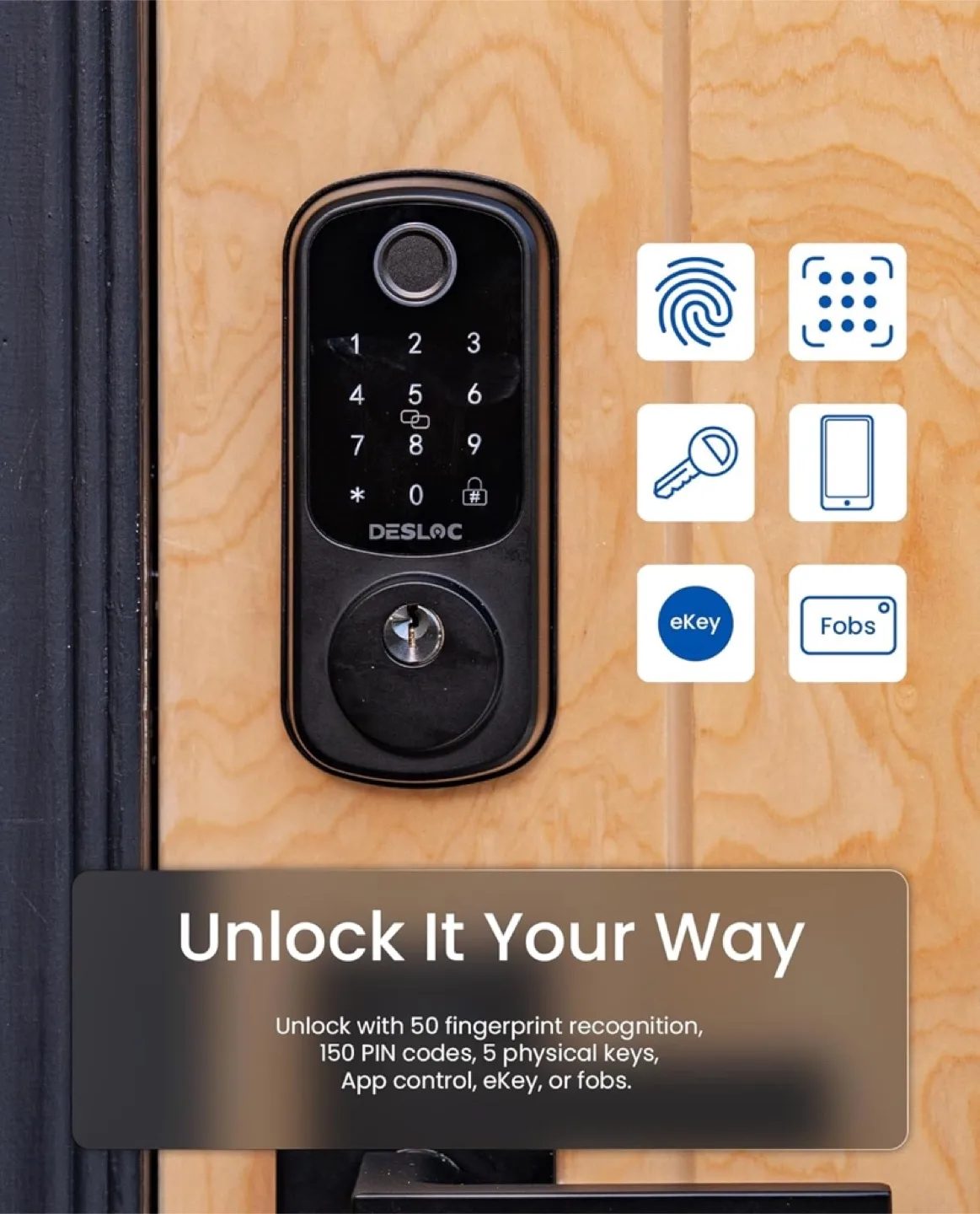 DESLOCA Smart Keyless Door Lock with Fingerprint, App image indicator(2)