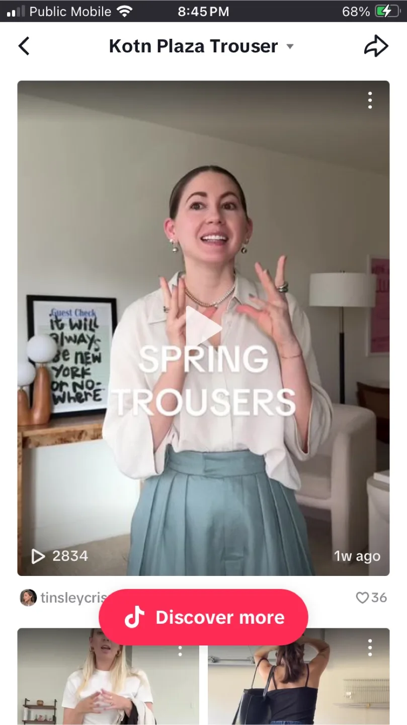 NWT - Kotn Plaza Pants in Mirage, size 26* image indicator(4)