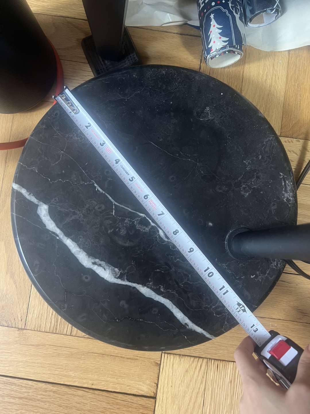Arc Floor Lamp, Black Marble Base - photo 3