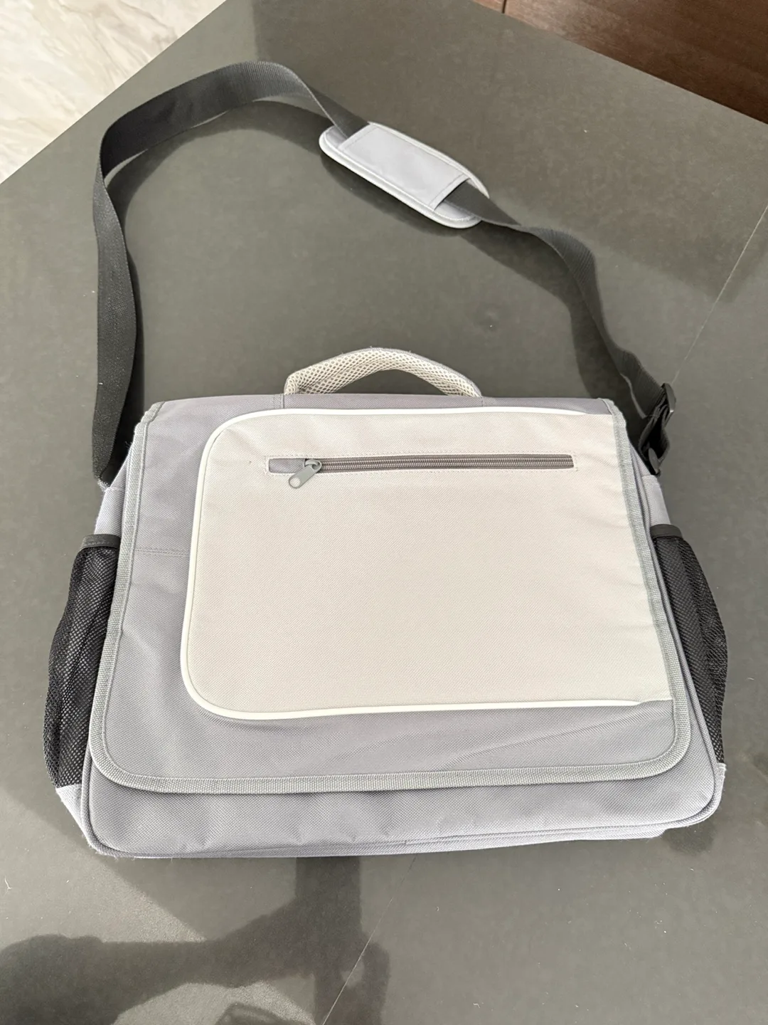 Grey Messenger Bag with Adjustable Strap thumbnail