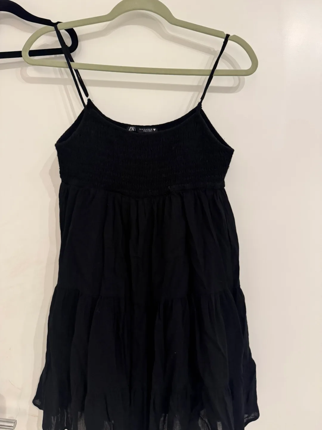Black tiered mini dress thumbnail