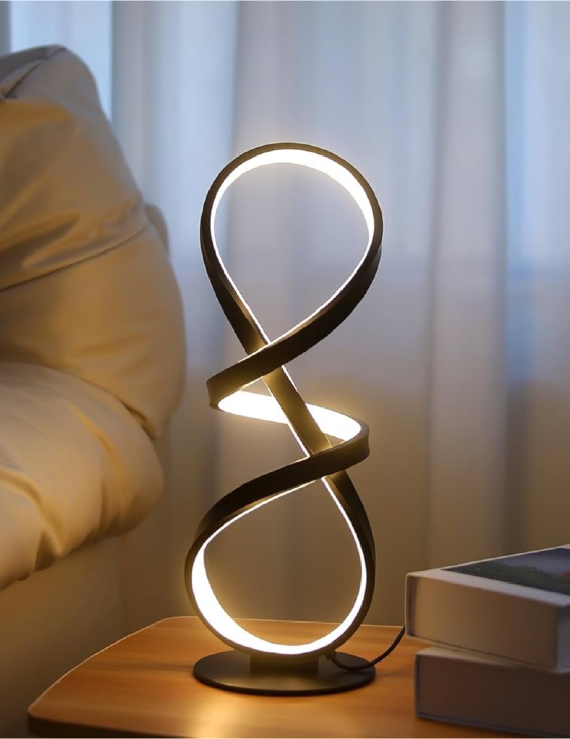 Modern Spiral LED Table Lamp, Dimmable 3 Color Temperatures - photo 2