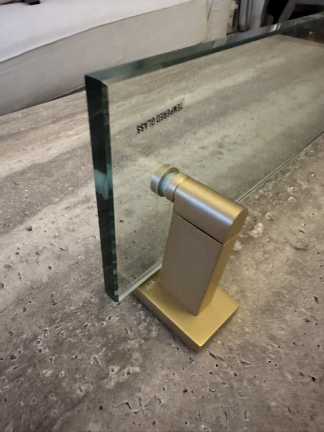 Restoration Hardware Brass and Glass Floating Shelf - photo 4