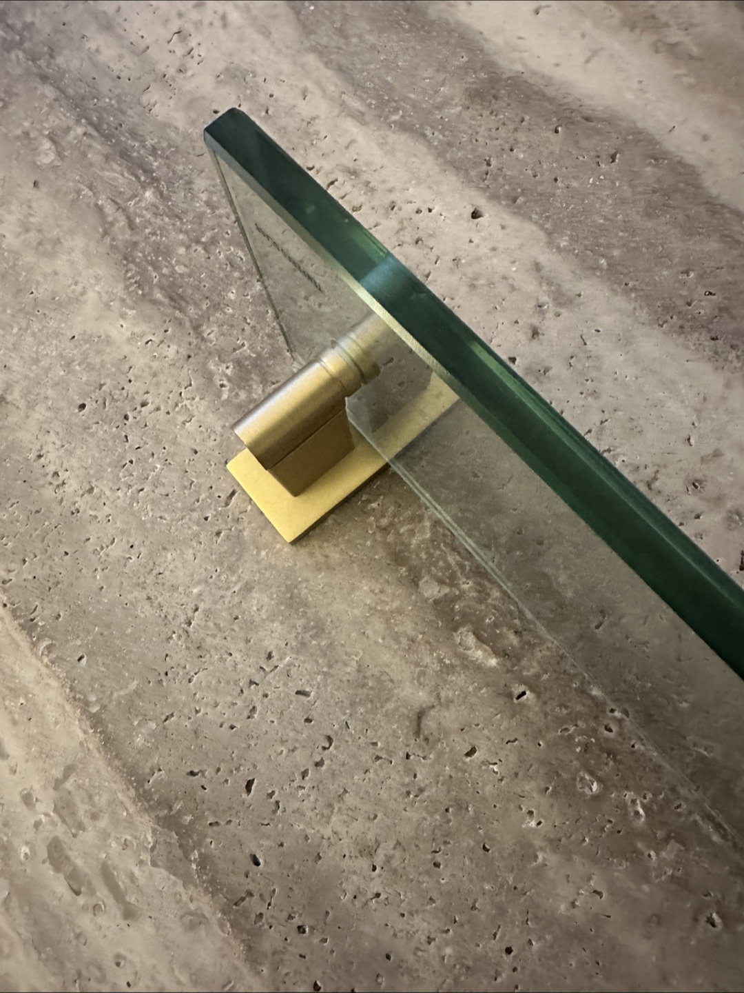 Restoration Hardware Brass and Glass Floating Shelf - photo 5