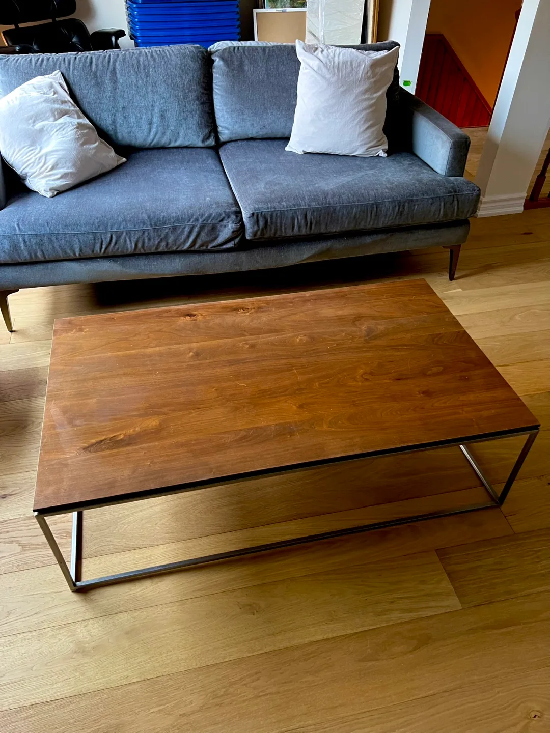 Wooden Coffee Table with Metal Frame thumbnail