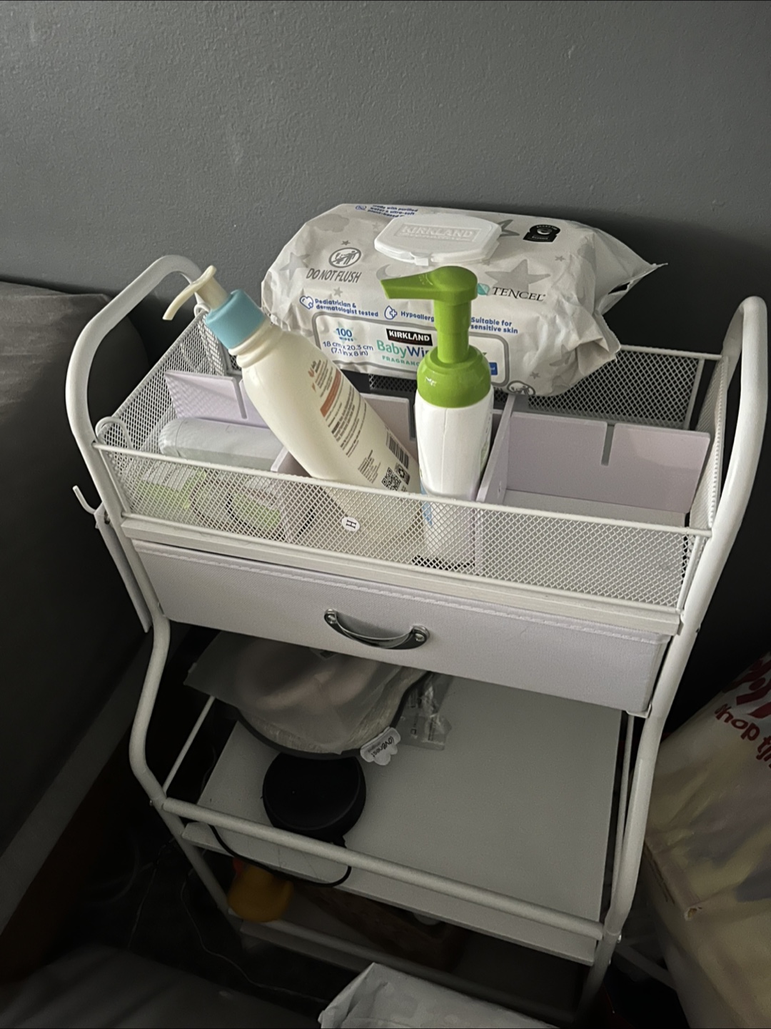 White 3-Tier Rolling Cart Organizer