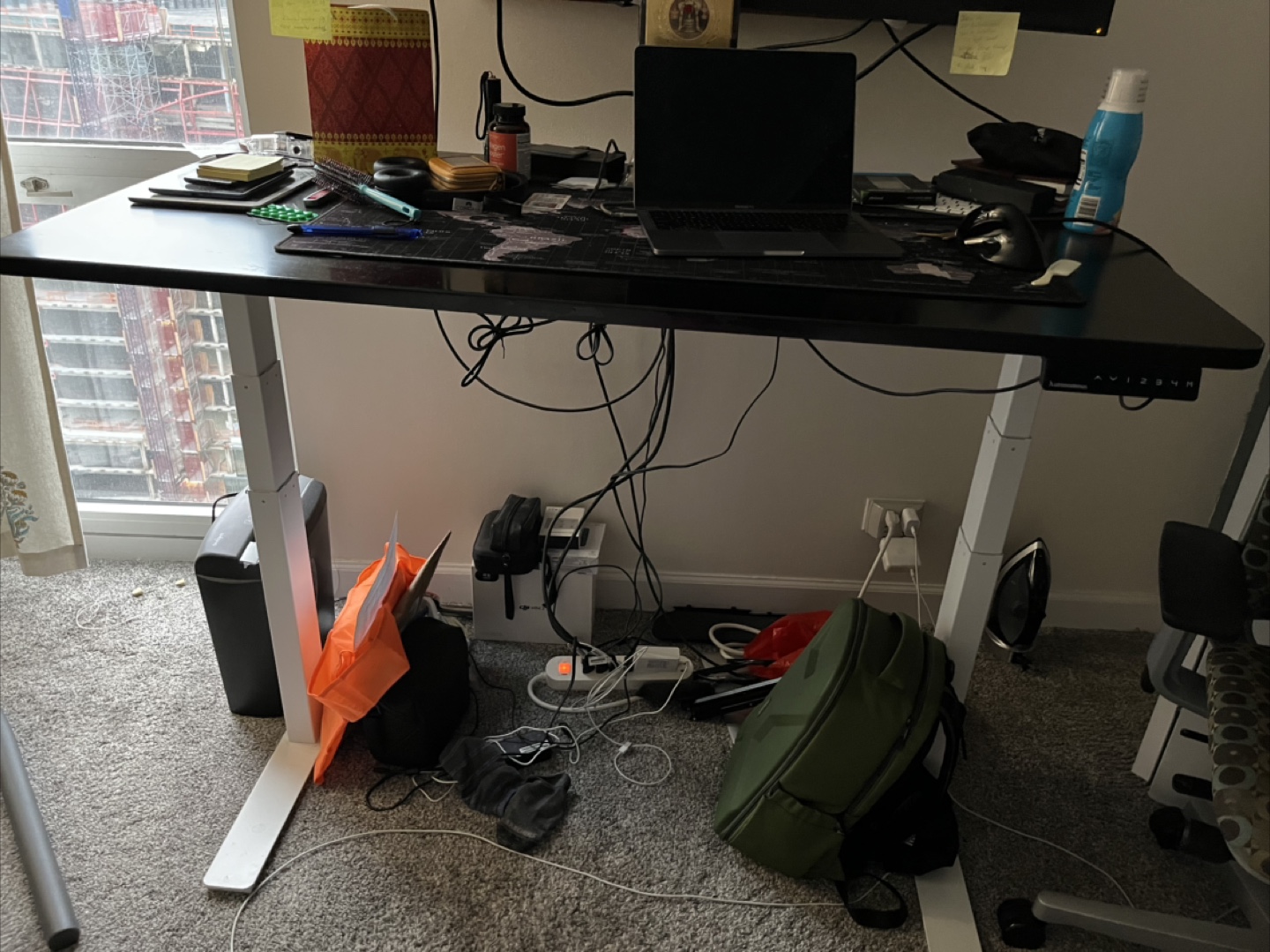 Autonomous Standing Desk - Black Top, White Frame