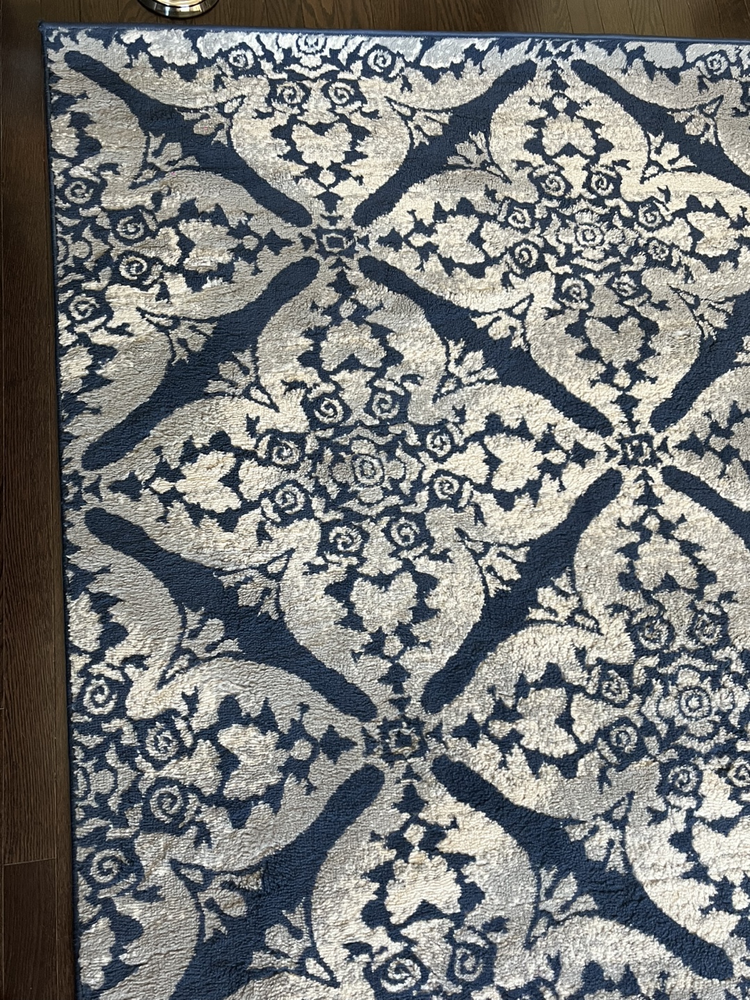 Elegant Blue and Silver Area Rug - photo 3
