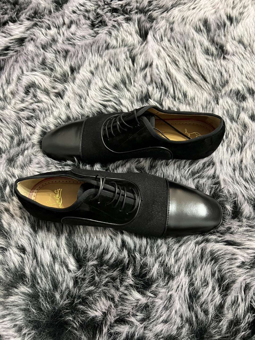 Christian Louboutin Black Suede and Leather Oxford Shoes - photo 5