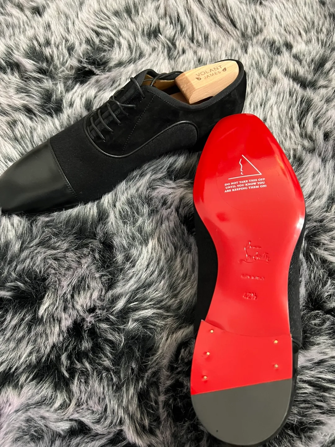 Christian Louboutin Black Suede and Leather Oxford Shoes image indicator(7)