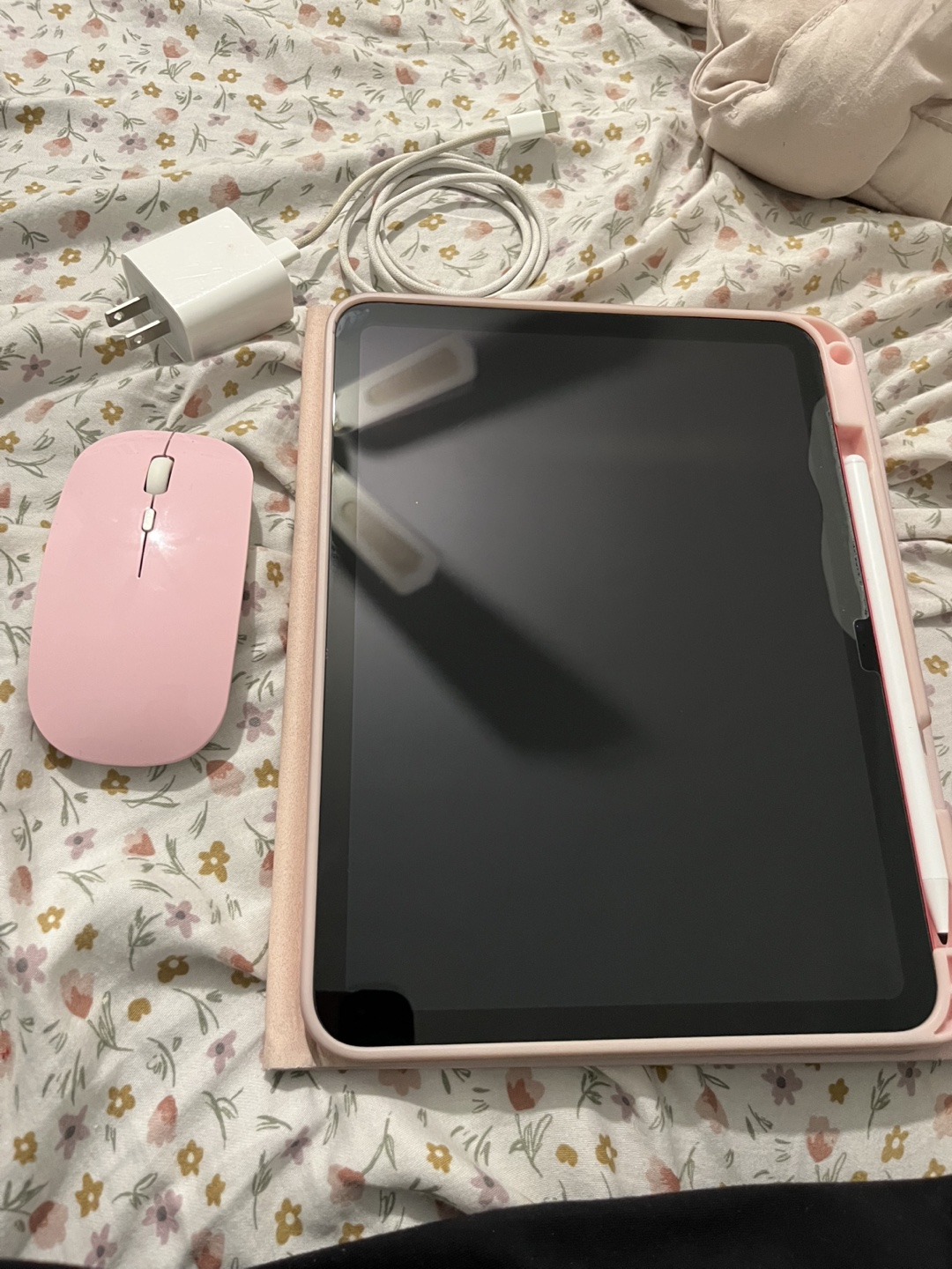Pink iPad with Accessories