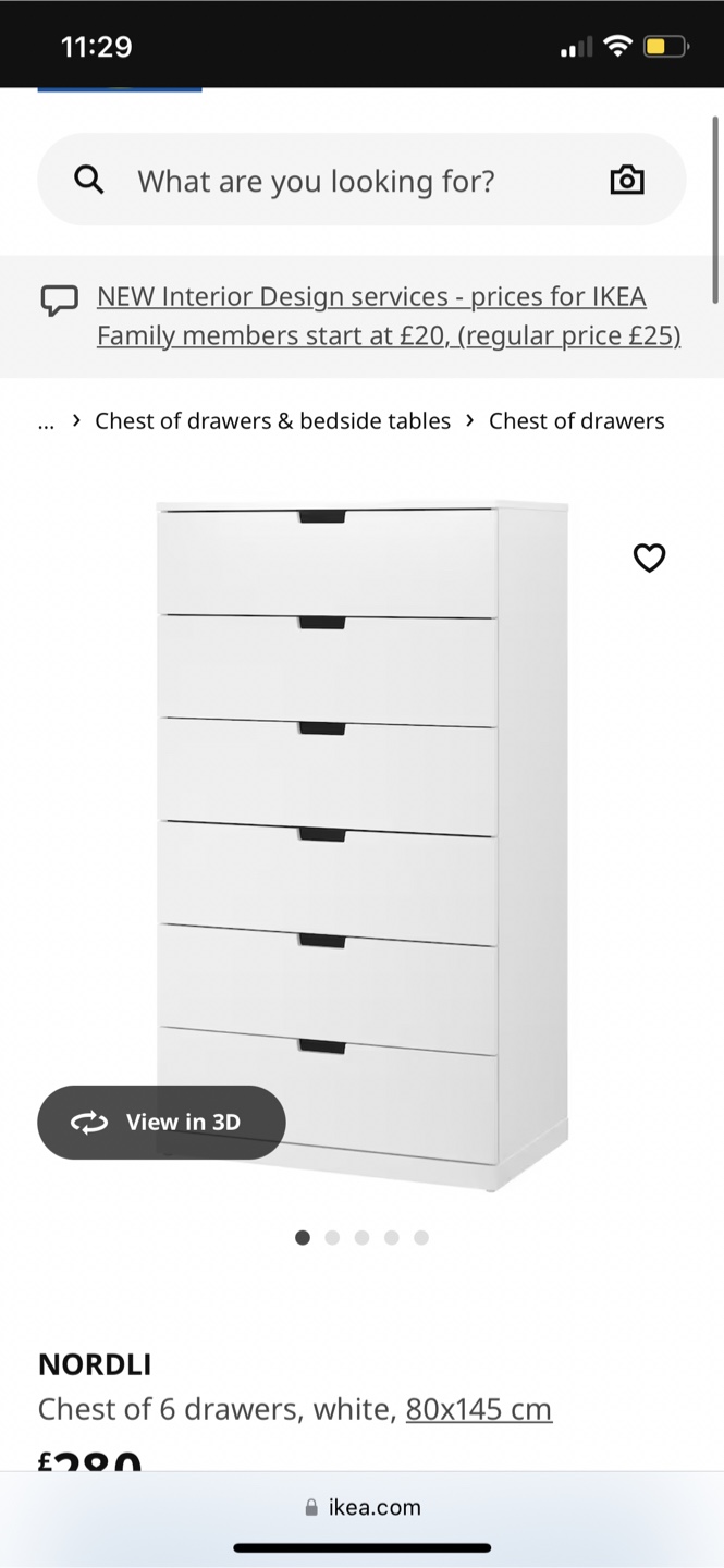 IKEA NORDLI White Dresser of 6 Drawers
