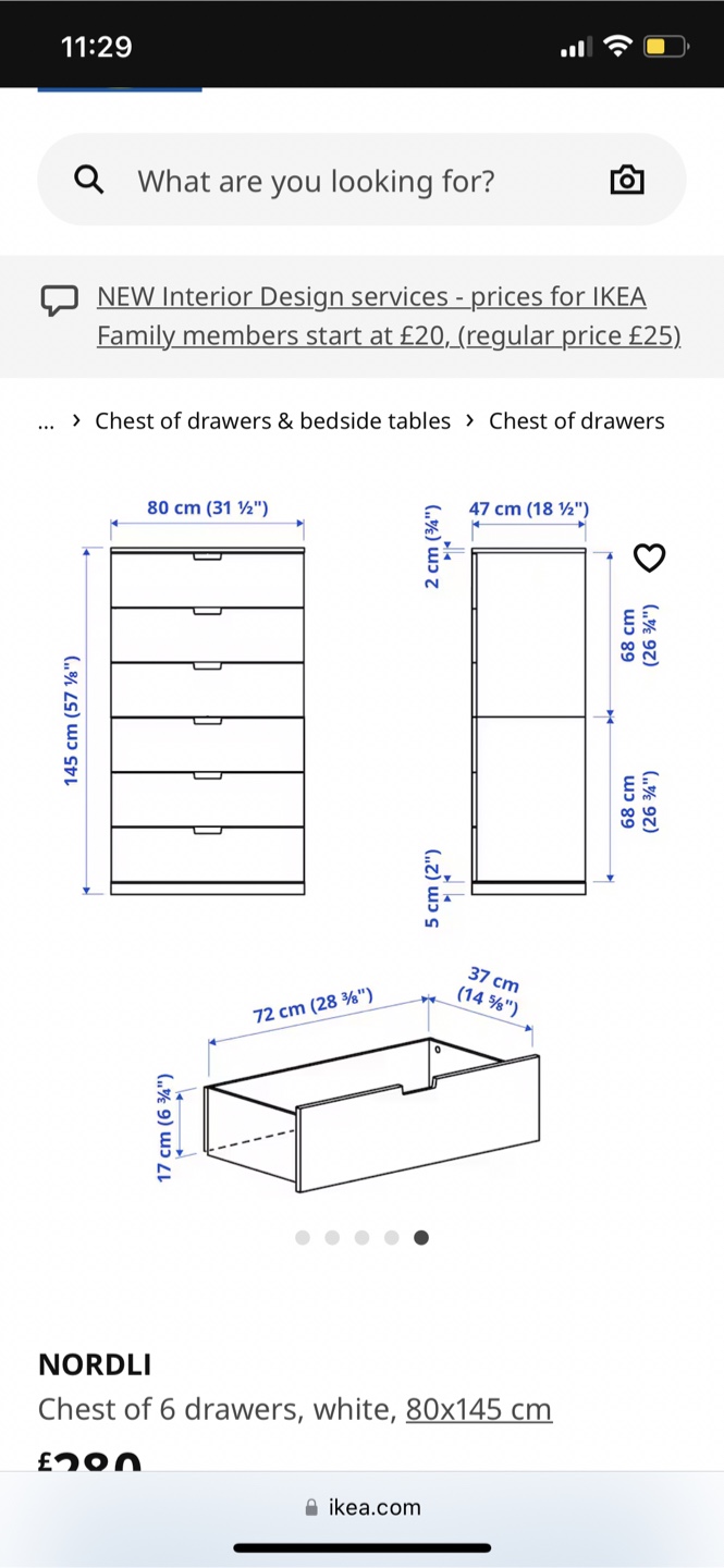 IKEA NORDLI White Dresser of 6 Drawers - photo 3