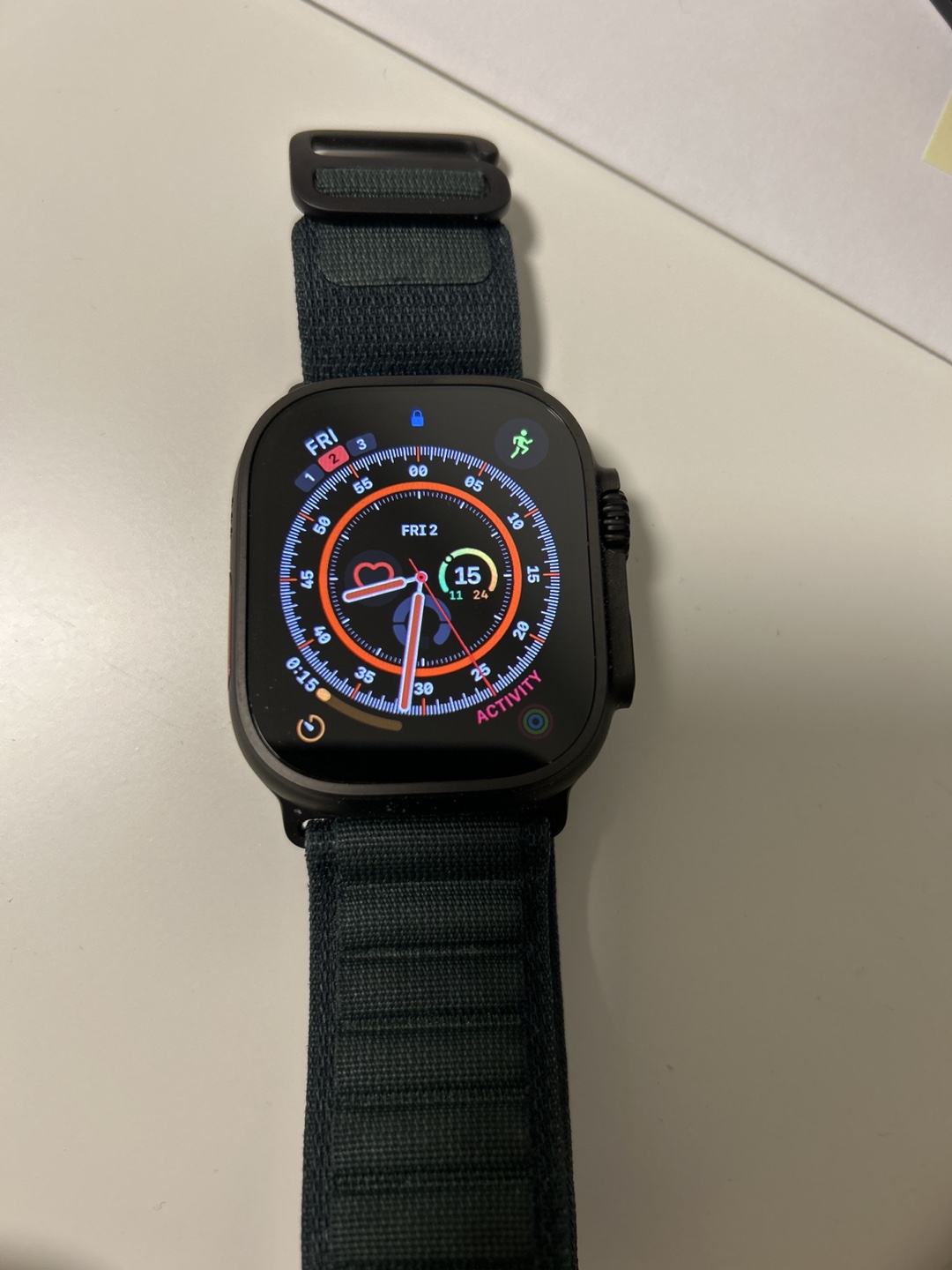 Apple Watch Ultra 2 with Dark Green Alpine Loop