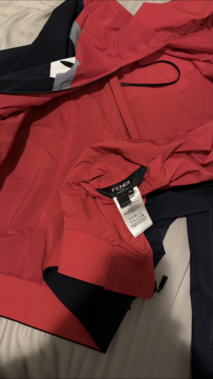 Fendi Men's Red and Navy Blue Track Jacket Size 54 - photo 3