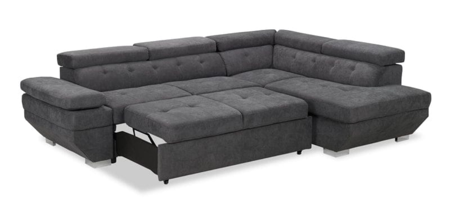 Grey Sectional Sofa with Storage Ottoman - photo 2