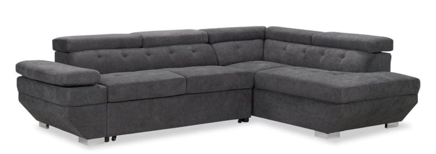 Grey Sectional Sofa with Storage Ottoman