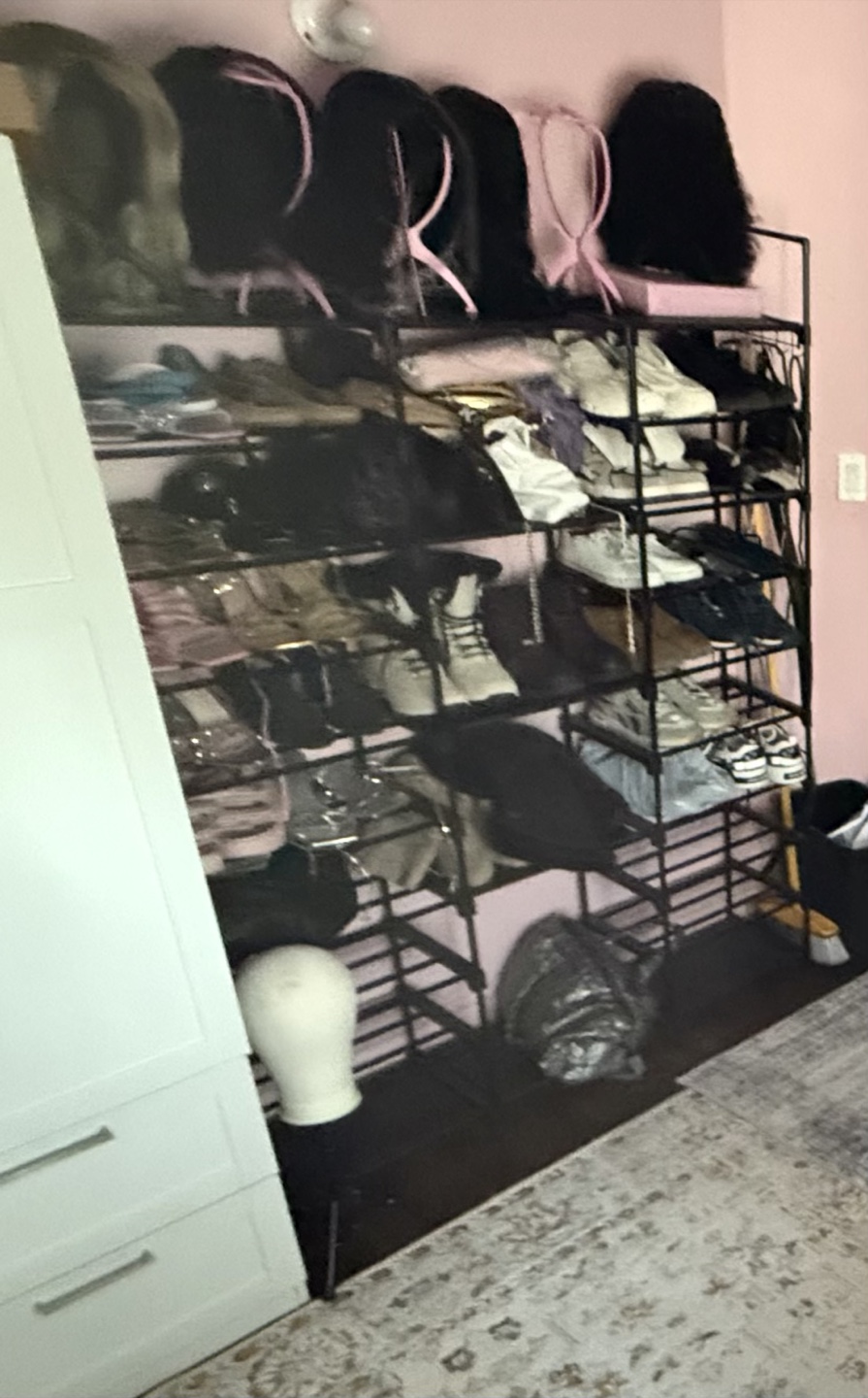 Black Metal 24-Pair Shoe Rack - photo 4