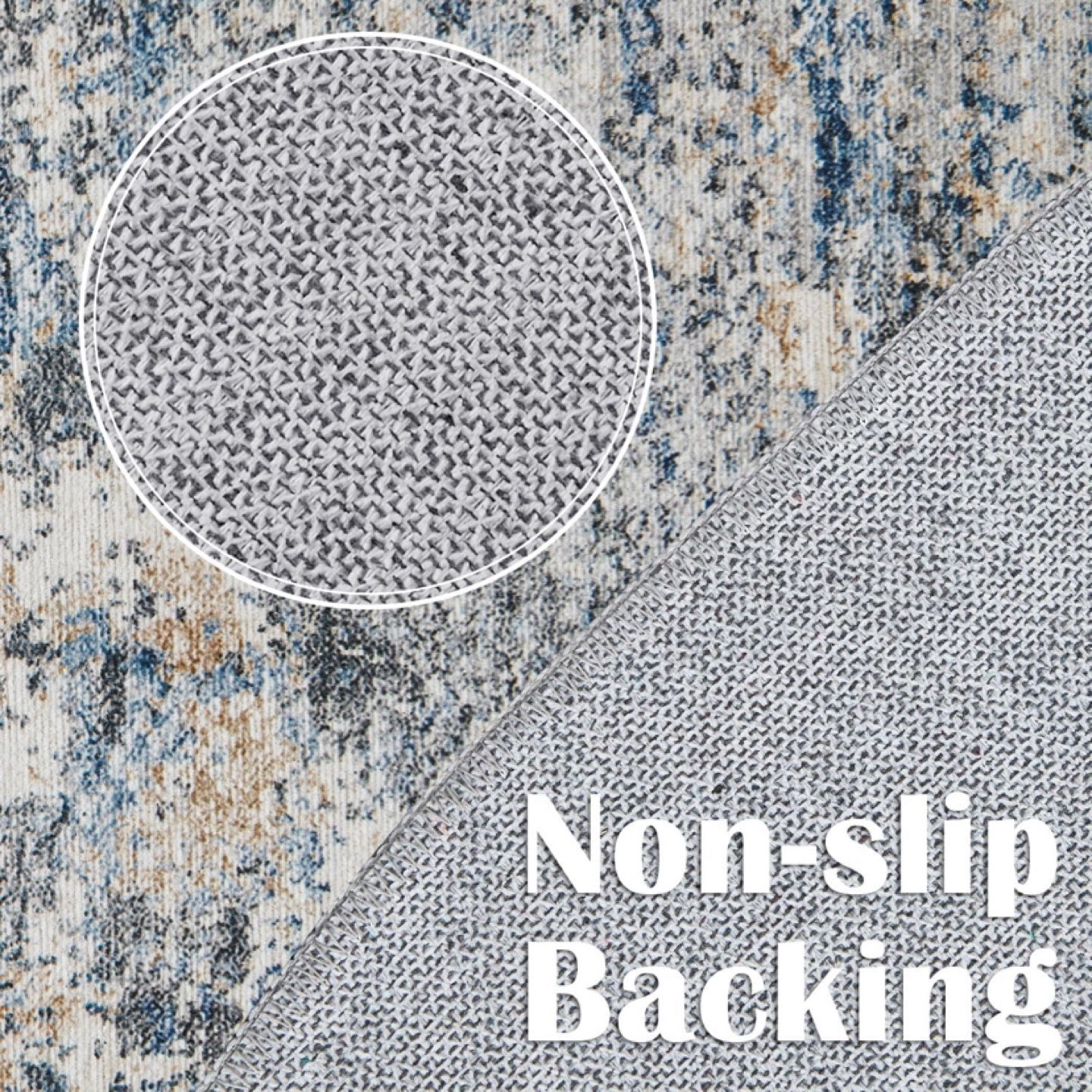 Modern Abstract Round Area Rug - Machine Washable & Pet Friendly - photo 4