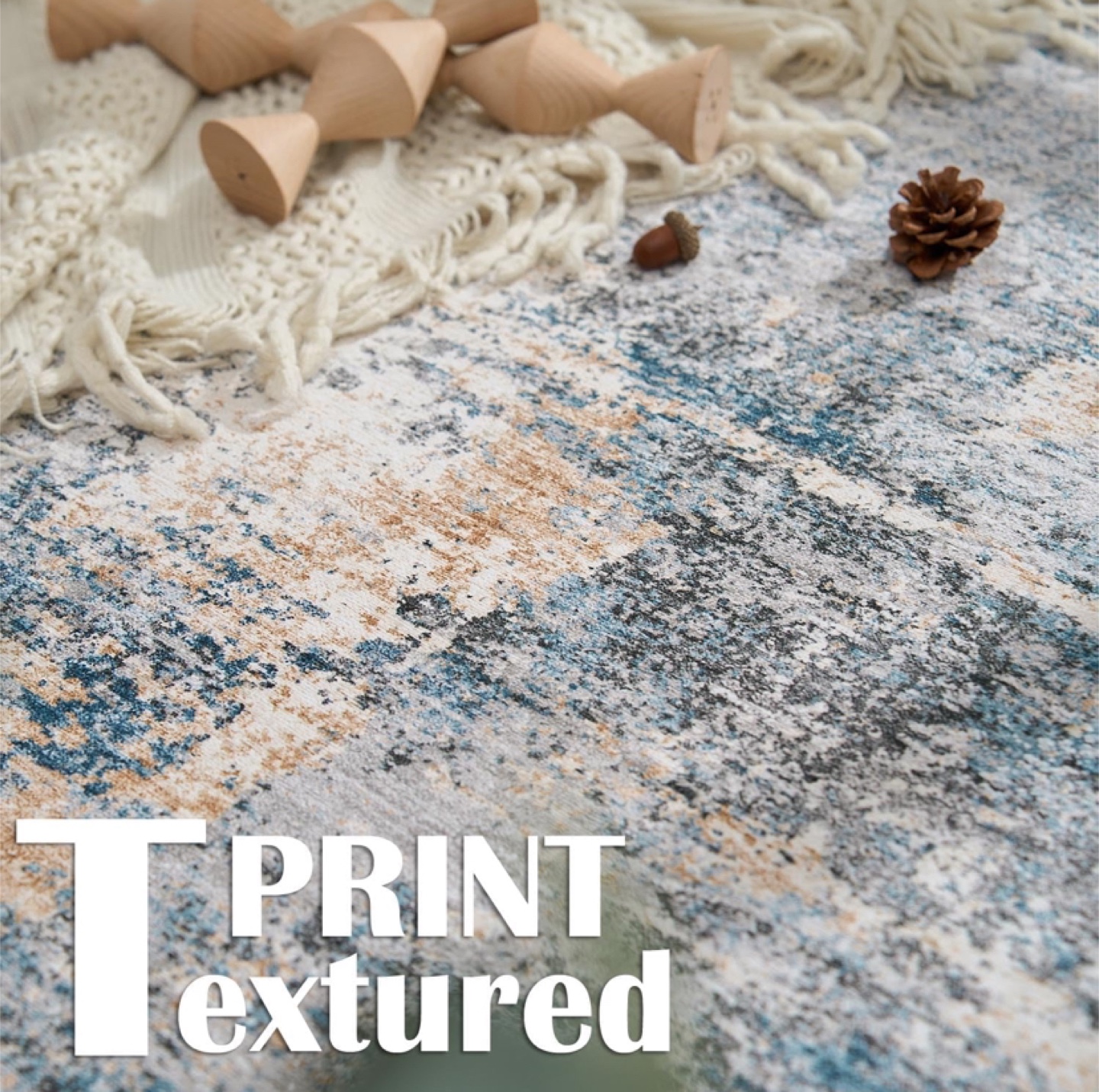 Modern Abstract Round Area Rug - Machine Washable & Pet Friendly - photo 5