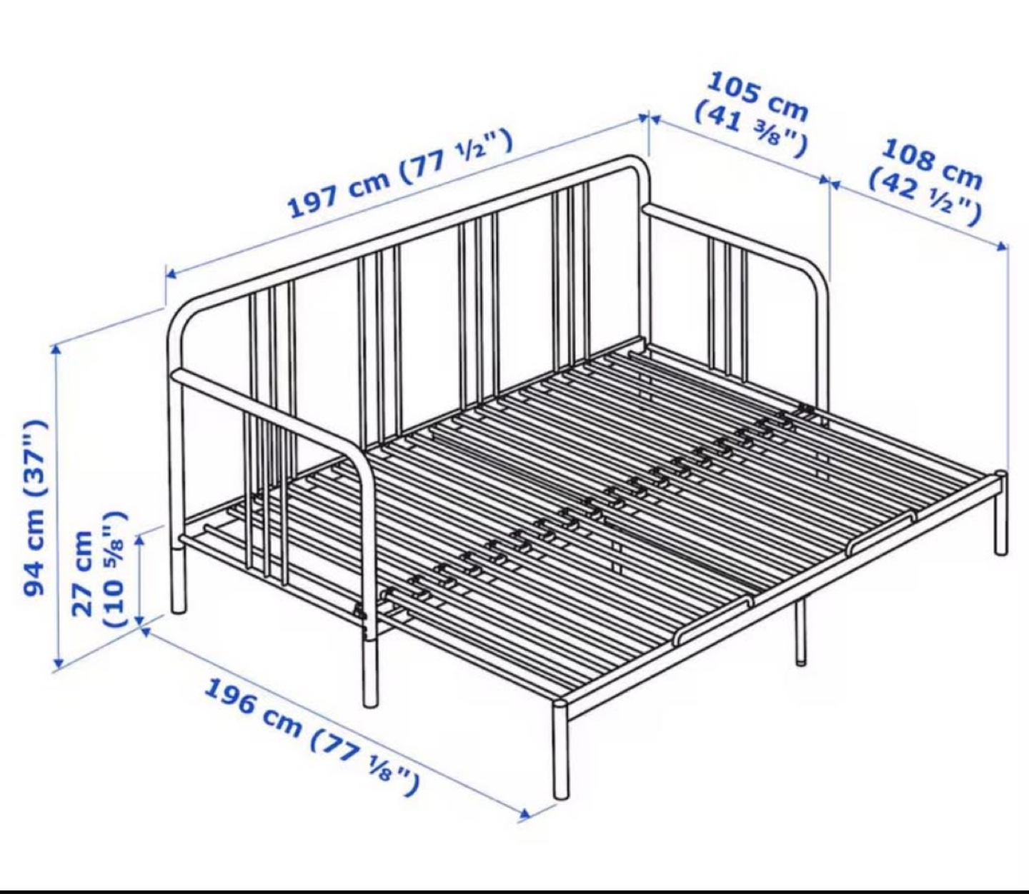 IKEA FLOTTEBO Day Sofa Bed Frame - Black - photo 4