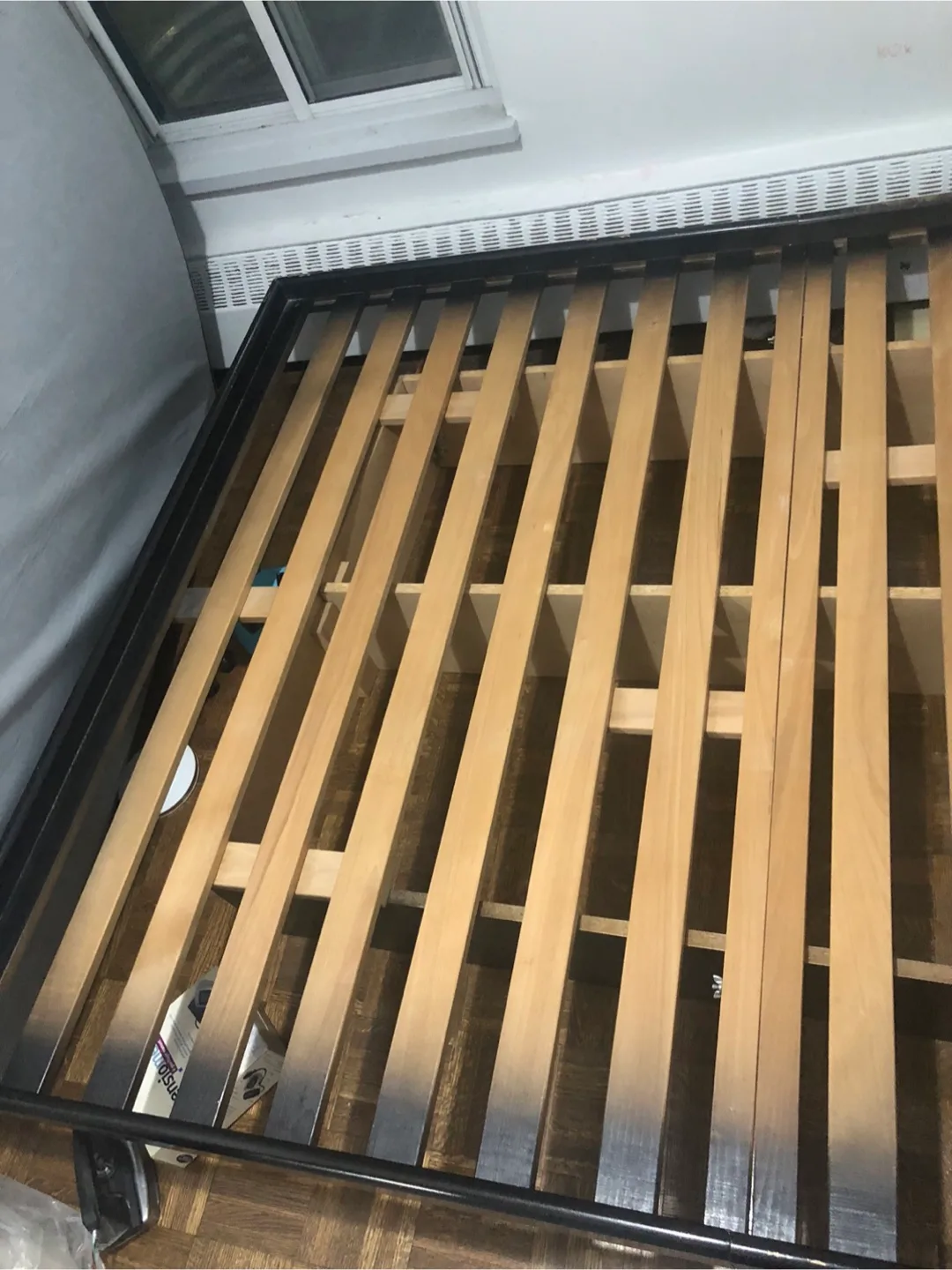 Queen size solid wood bed frame with underneath storage space image indicator(2)