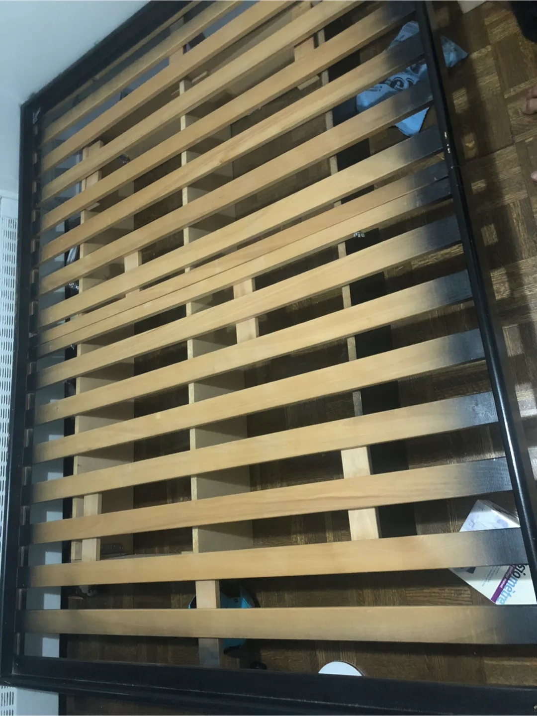 Queen size solid wood bed frame with underneath storage space image indicator(3)