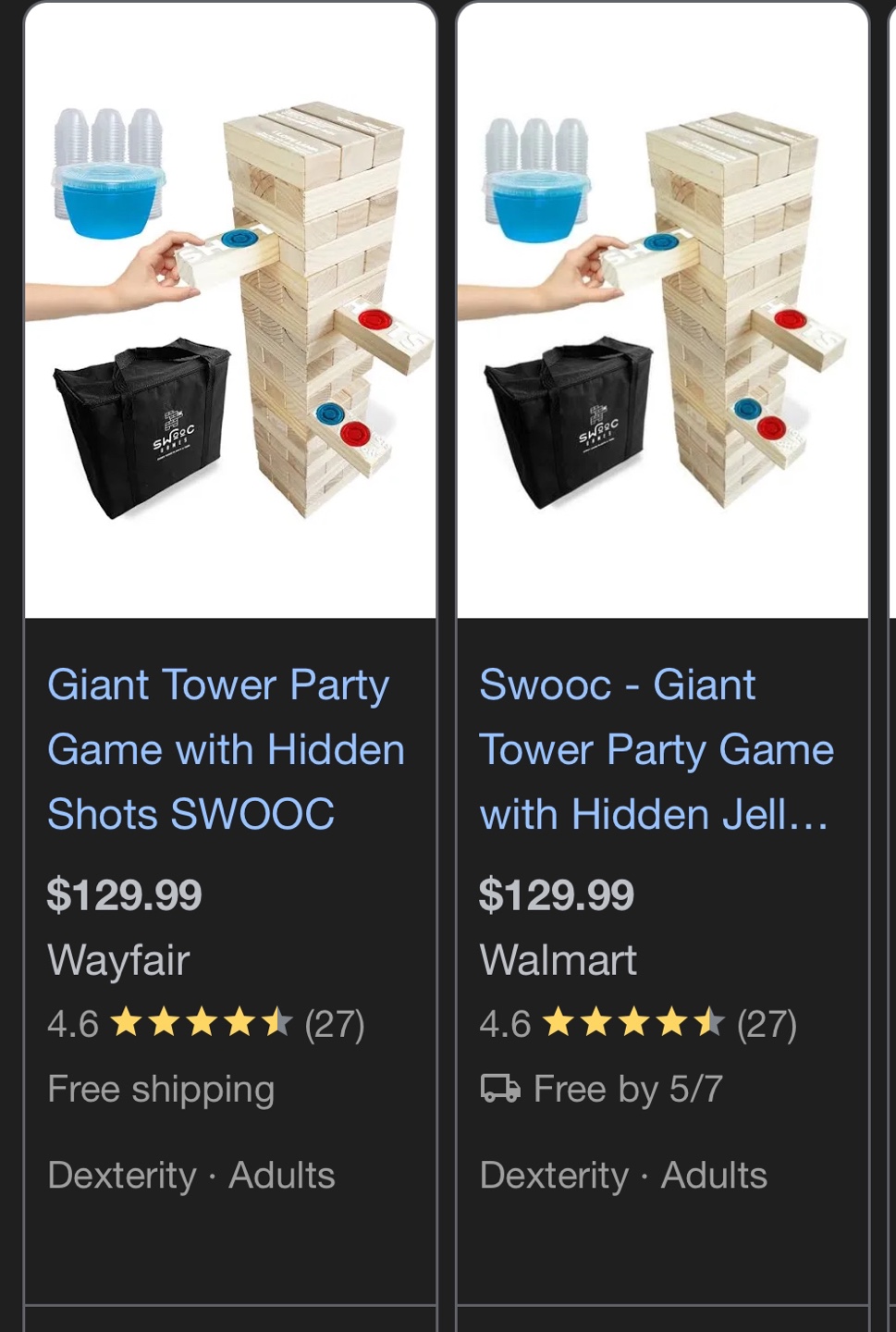 Giant Wooden Tower Party Game with shot glass slots - photo 4