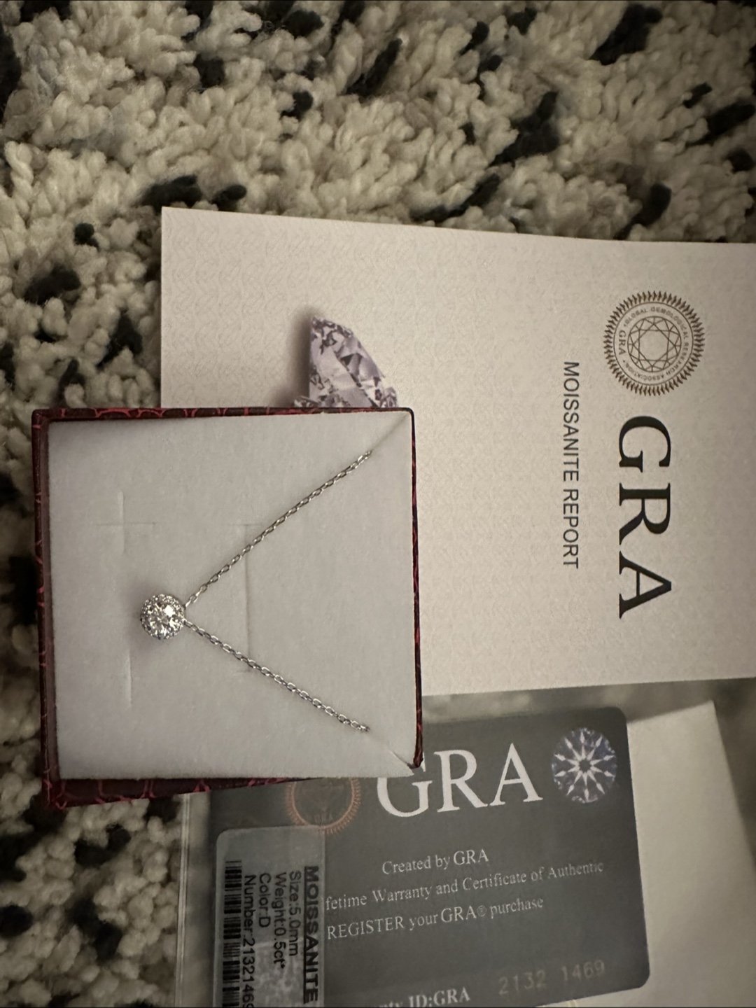 GRA Certified Moissanite Pendant Necklace - photo 2