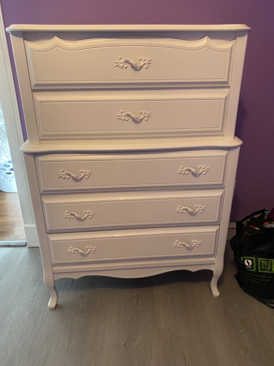 White French Provincial Dresser and Mirror and tallboy set - photo 2