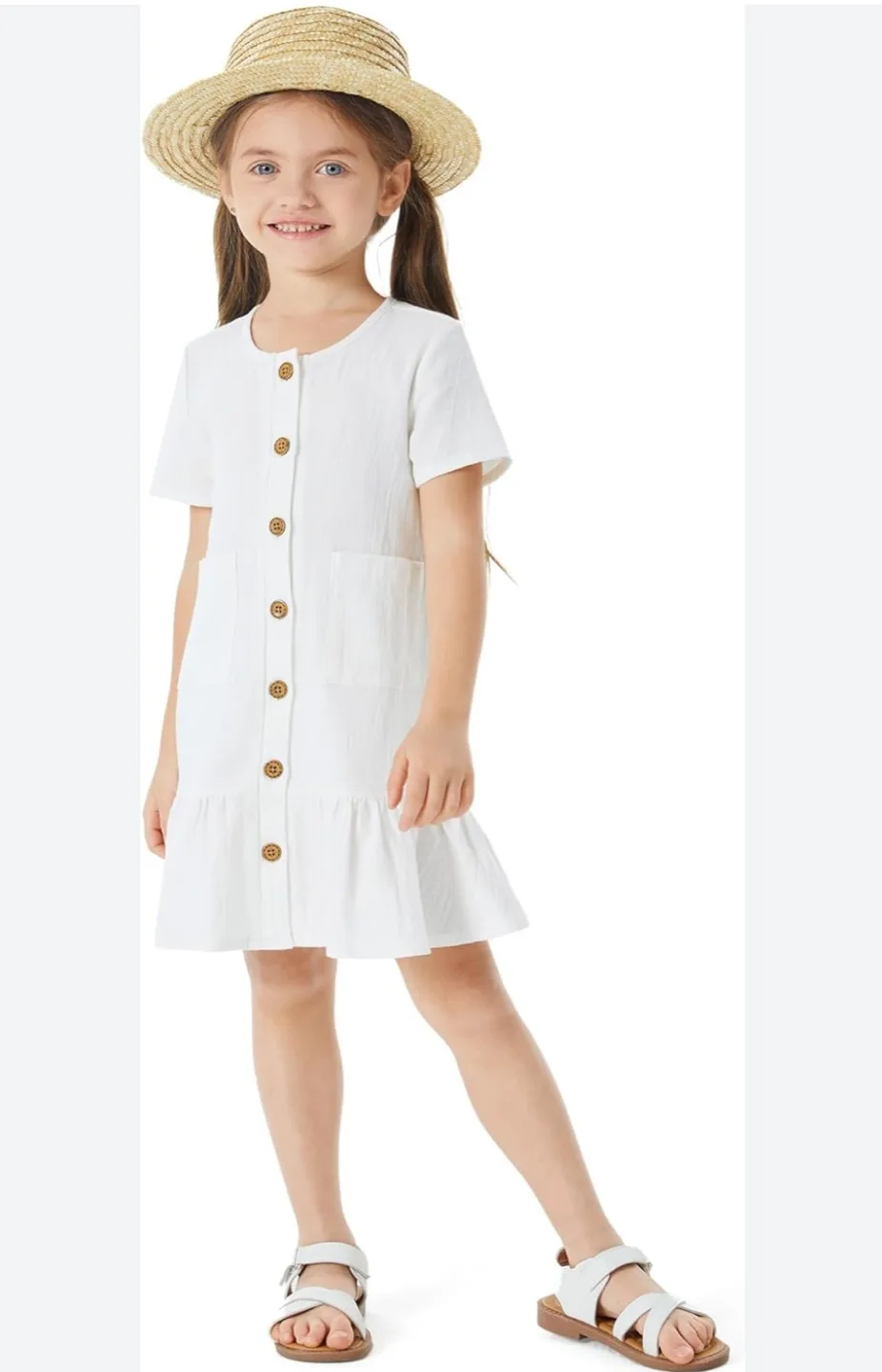 New Girls Casual Dress Short Sleeve Summer Dress 8-9yrs thumbnail